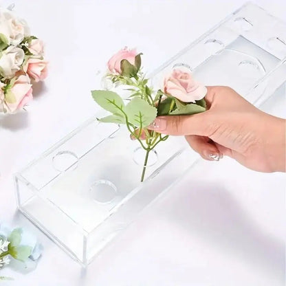 Transparente Acrylblumenvase – 16-Loch-Design