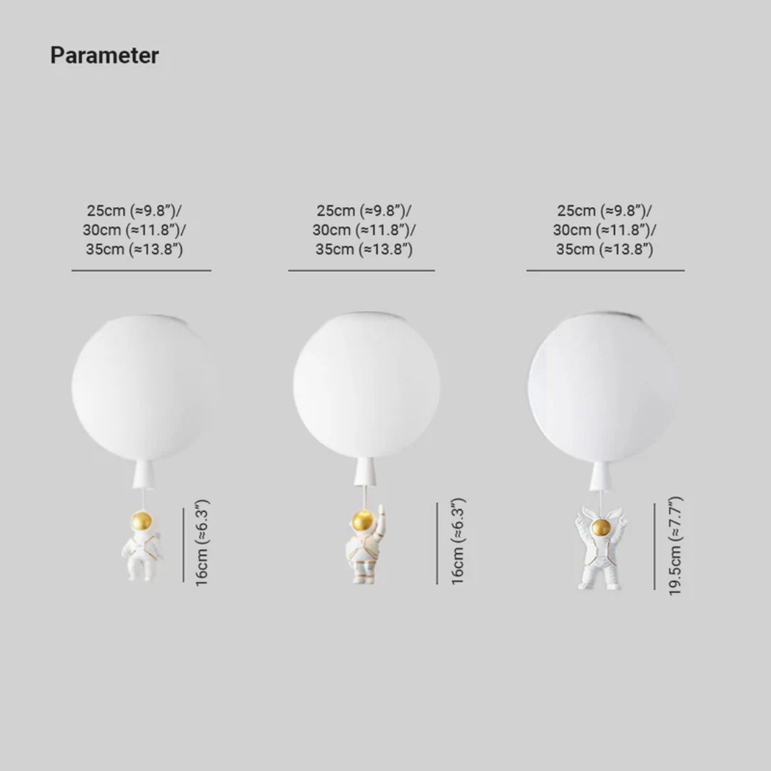 Trendige Moon/Astronaut Kinderzimmer LED-Deckenlampe - CosmoGlow
