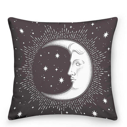Dekokissen mit Sonne und Mond im astrologischen Stil