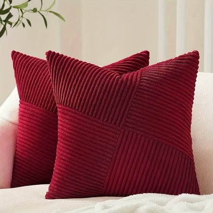 Kissenbezug Set | Boho Stil | Weiches Cord | 2 Stück, 45×45 cm, 50x50 cm