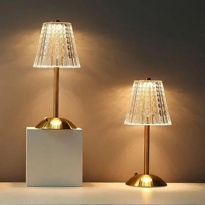 Goldene Kristall Tischlampe