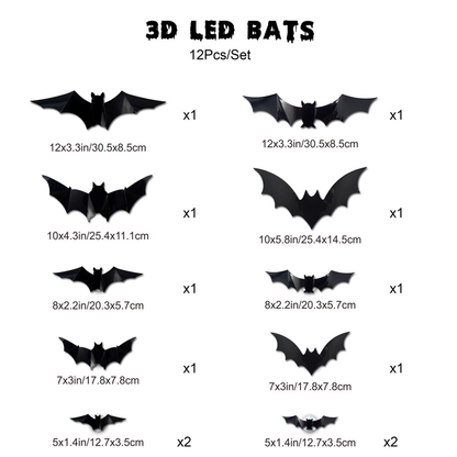 3D Fledermaus LED Wanddekoration — Verwandeln Sie Ihr Zuhause in die gruseligste Halloween-Bühne mit realistischen Flugillusionen!