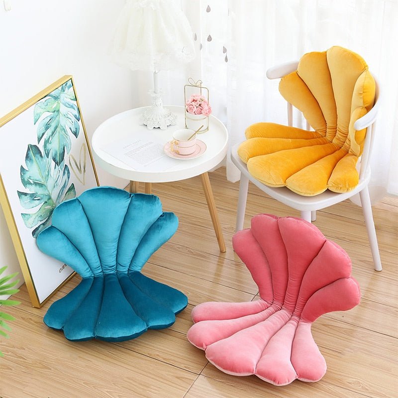 Chic Samt Muschel Kissen - Luxuriöses und stilvolles Kissen für Wohnzimmer, Schlafzimmer