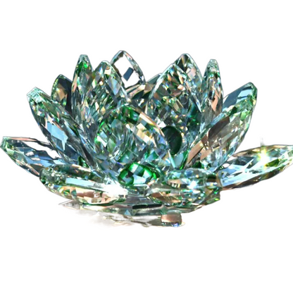 Kristall Lotusblume Figurine Home Hochzeitsdekoration Glas Kunst Sammlung Papiergewicht Büro Tischornamente Souvenir Geschenke