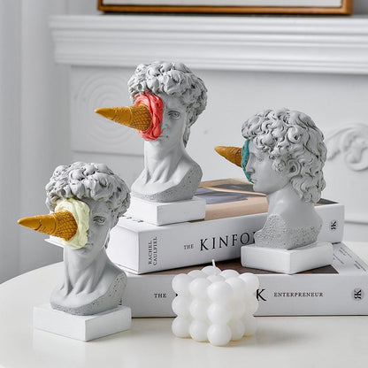 Figur Gesicht Eiscreme Kunstskulptur