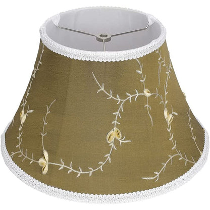 Mittlerer Lampenschirm, Stofflampenschirm für Tischlampe und Stehlampe, 7x13x7,8 Zoll, natürlich belüftetes Leinen, handgemacht, Spinne (weiß)