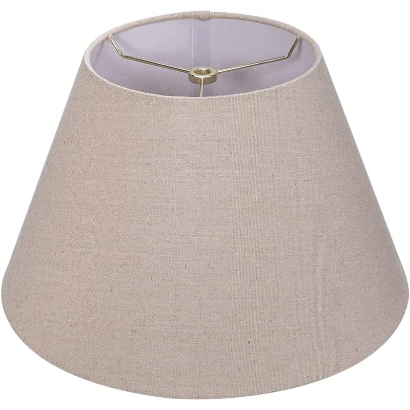 Mittlerer Lampenschirm, Stofflampenschirm für Tischlampe und Stehlampe, 7x13x7,8 Zoll, natürlich belüftetes Leinen, handgemacht, Spinne (weiß)