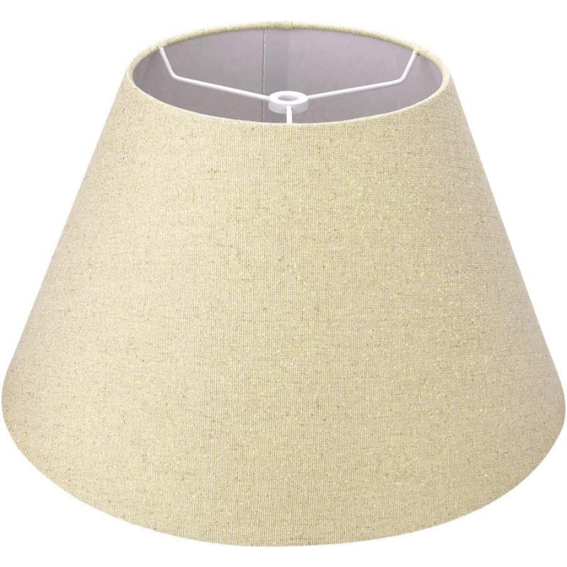 Mittlerer Lampenschirm, Stofflampenschirm für Tischlampe und Stehlampe, 7x13x7,8 Zoll, natürlich belüftetes Leinen, handgemacht, Spinne (weiß)