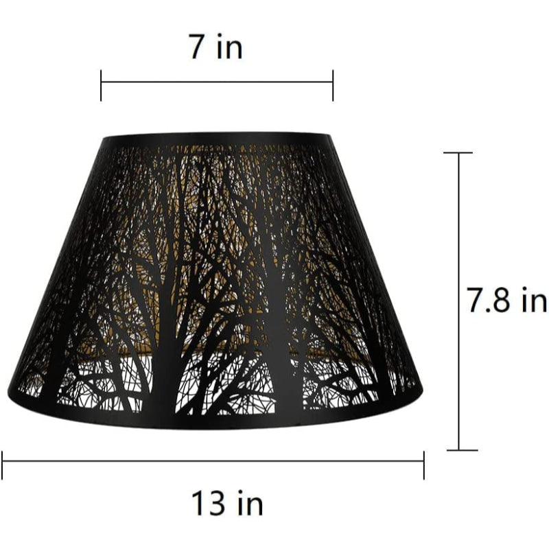 Mittlerer Lampenschirm, Stofflampenschirm für Tischlampe und Stehlampe, 7x13x7,8 Zoll, natürlich belüftetes Leinen, handgemacht, Spinne (weiß)