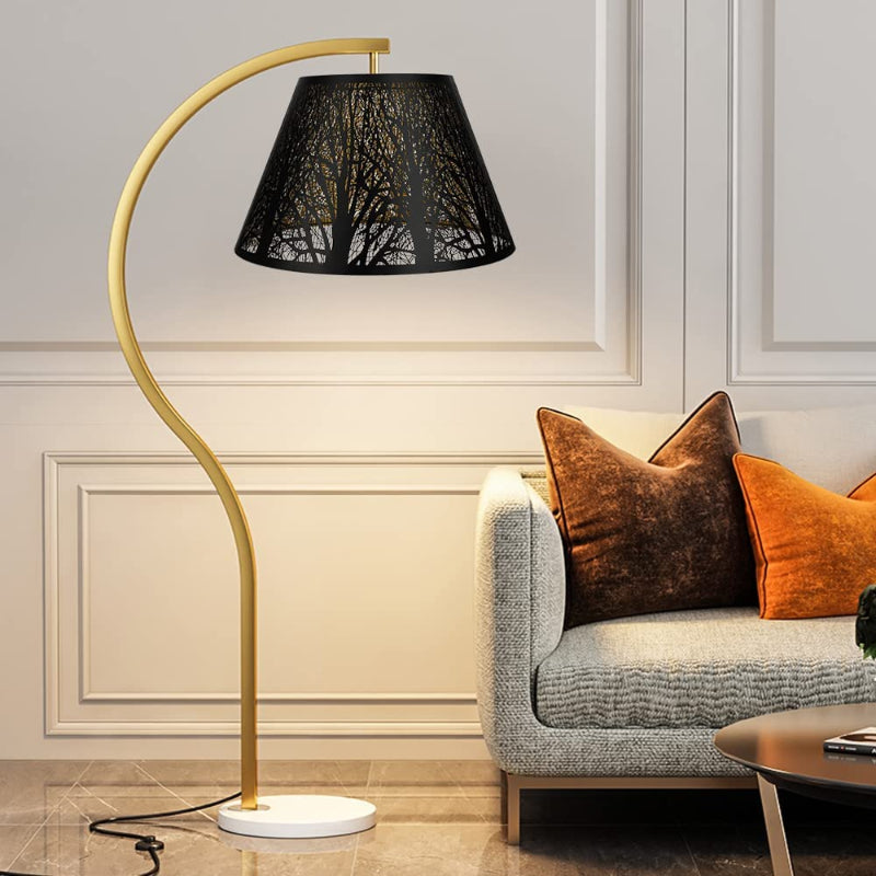 Mittlerer Lampenschirm, Stofflampenschirm für Tischlampe und Stehlampe, 7x13x7,8 Zoll, natürlich belüftetes Leinen, handgemacht, Spinne (weiß)
