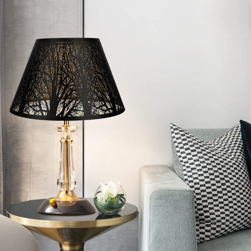 Mittlerer Lampenschirm, Stofflampenschirm für Tischlampe und Stehlampe, 7x13x7,8 Zoll, natürlich belüftetes Leinen, handgemacht, Spinne (weiß)