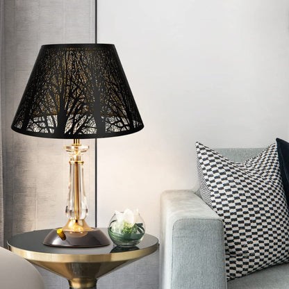 Mittlerer Lampenschirm, Stofflampenschirm für Tischlampe und Stehlampe, 7x13x7,8 Zoll, natürlich belüftetes Leinen, handgemacht, Spinne (weiß)