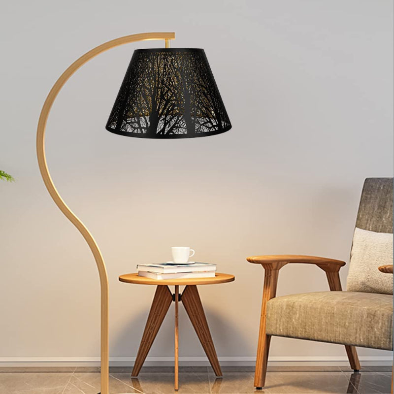 Mittlerer Lampenschirm, Stofflampenschirm für Tischlampe und Stehlampe, 7x13x7,8 Zoll, natürlich belüftetes Leinen, handgemacht, Spinne (weiß)
