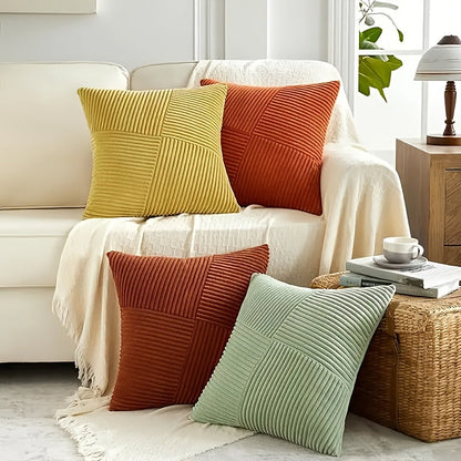 Kissenbezug Set | Boho Stil | Weiches Cord | 2 Stück, 45×45 cm, 50x50 cm