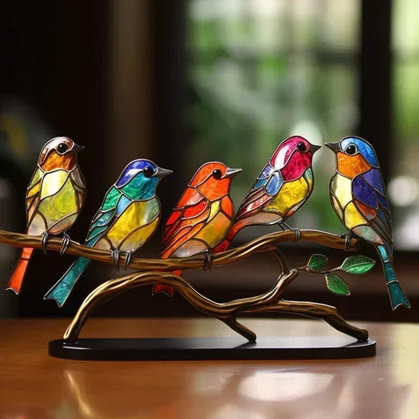 LuxeHome - AvianElegance Vögel aus farbigem Glas für eine raffinierte Innenarchitektur