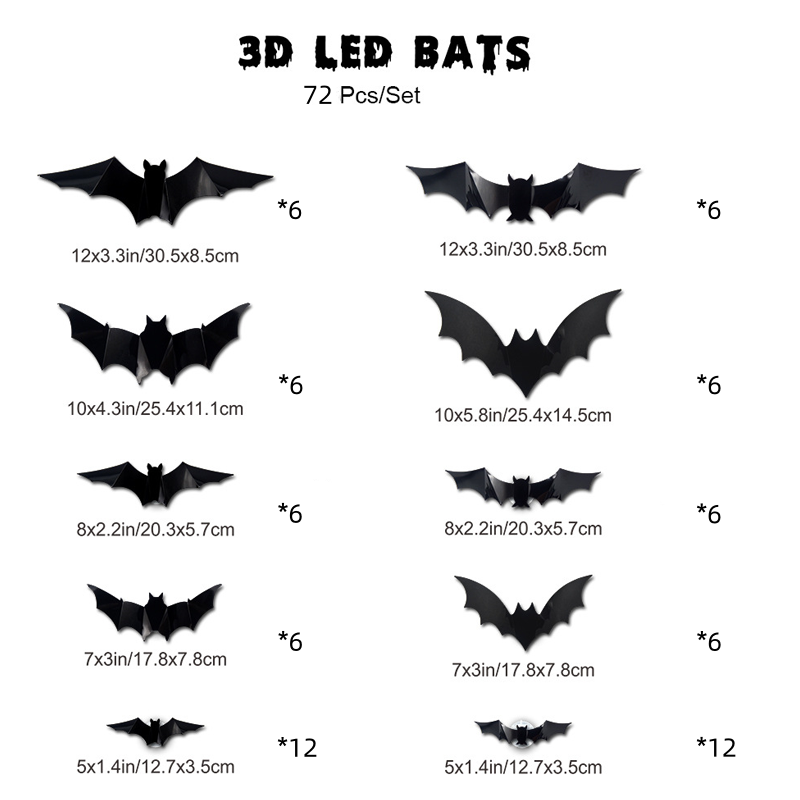 3D Fledermaus LED Wanddekoration — Verwandeln Sie Ihr Zuhause in die gruseligste Halloween-Bühne mit realistischen Flugillusionen!