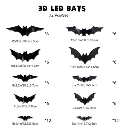 3D Fledermaus LED Wanddekoration — Verwandeln Sie Ihr Zuhause in die gruseligste Halloween-Bühne mit realistischen Flugillusionen!