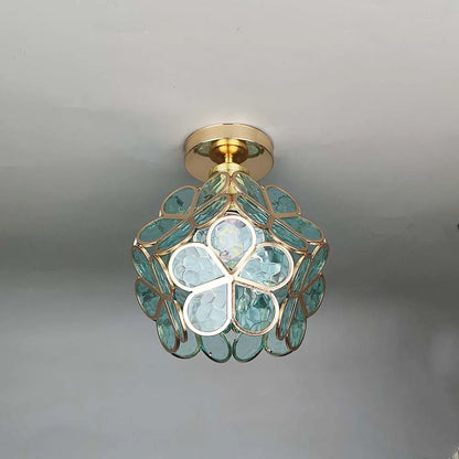 Glas-Blumen-Deckenleuchte - FloraGlow