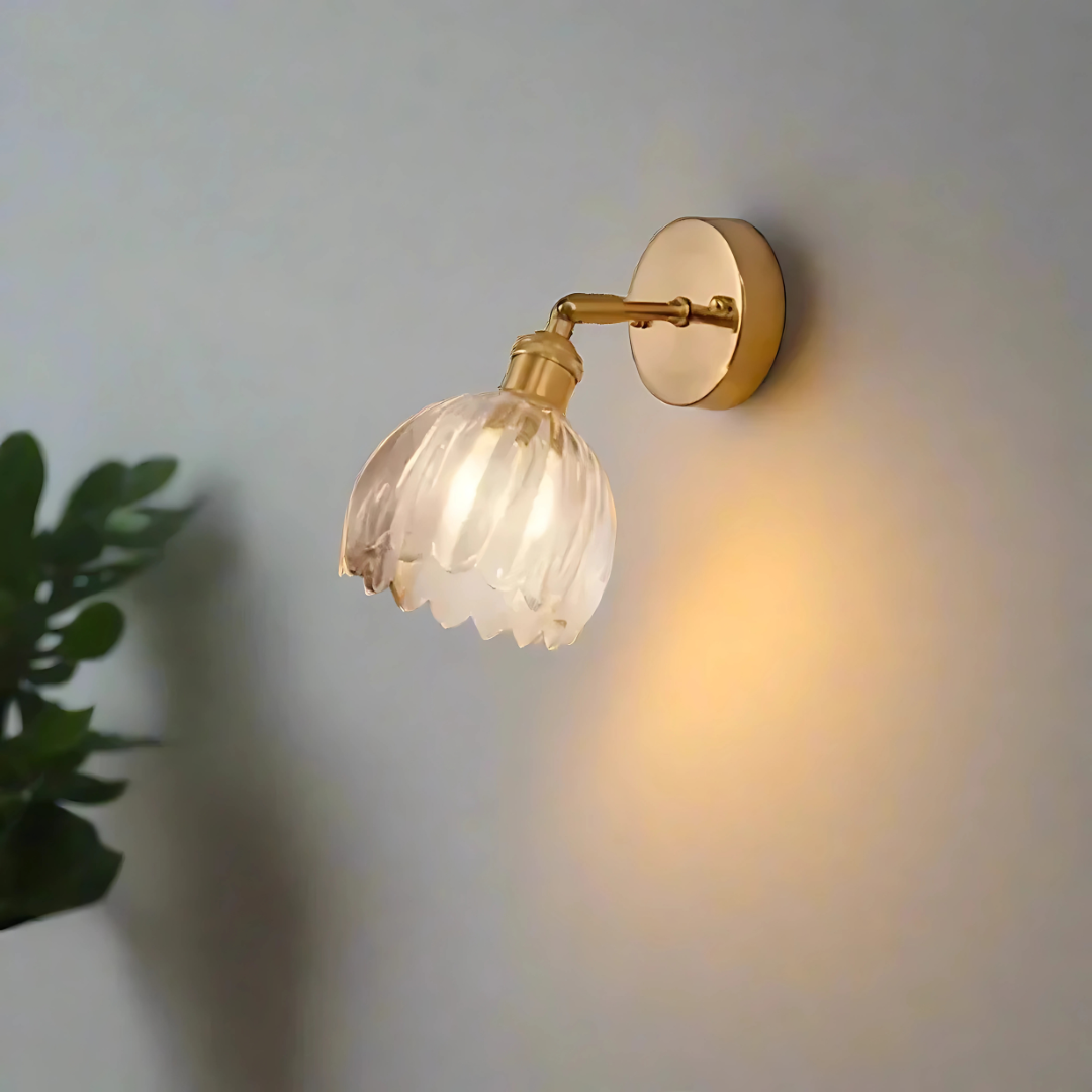 Vintage Glas Wandleuchten Blumen Design