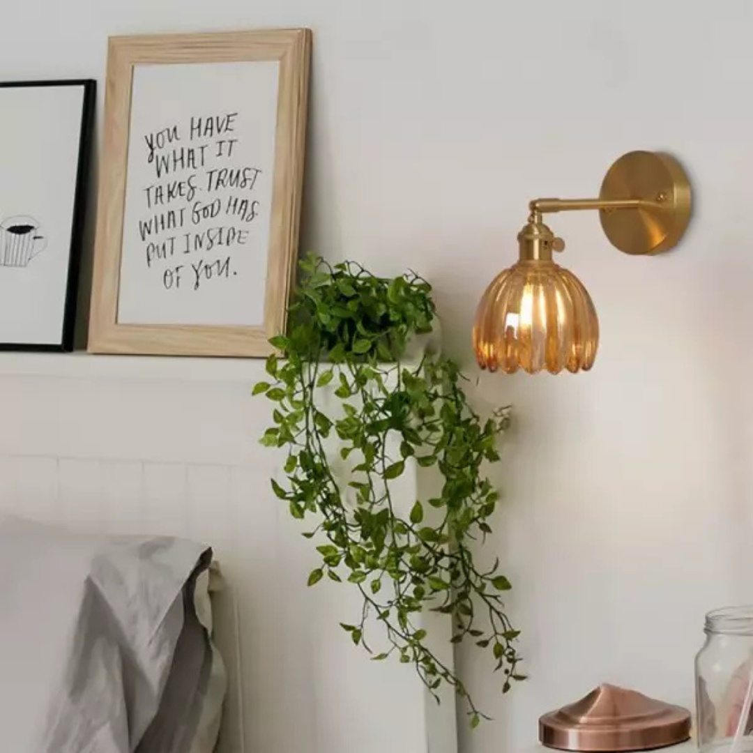 Vintage Glas Wandleuchten Blumen Design