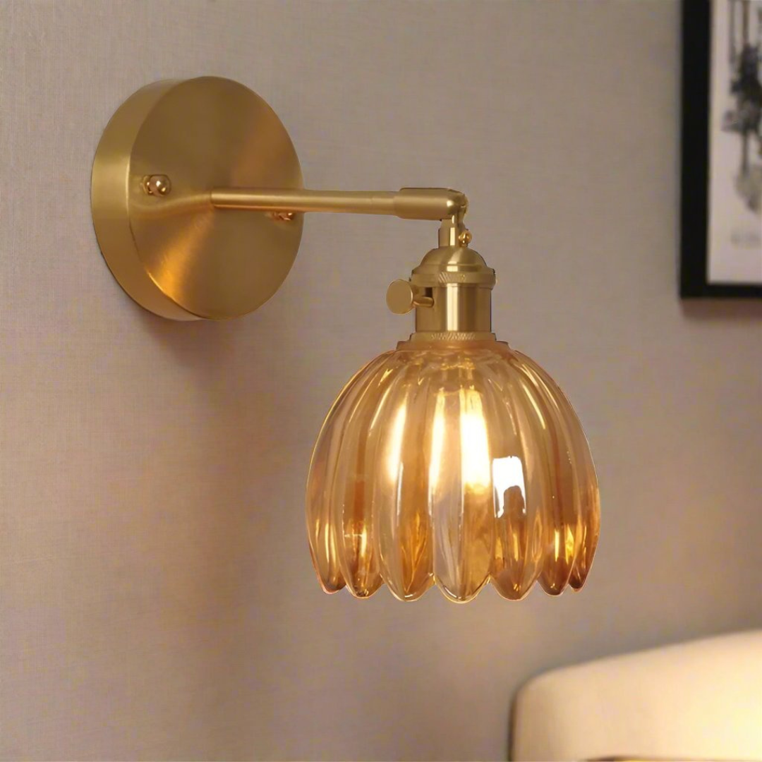 Vintage Glas Wandleuchten Blumen Design