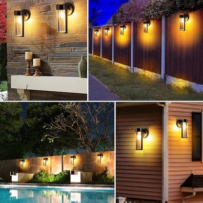 Solar-Wandlichter Solarbetriebene Decklichter, Automatisches Ein/Aus Wasserdichte Solar-Außenlichter Wandmontierte Solar-Dekorationslichter für Wandzaun Terrasse Pfosten Garten Veranda