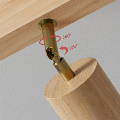 Verstellbare Holz-Deckenlampe Minimalistisch Massivholz