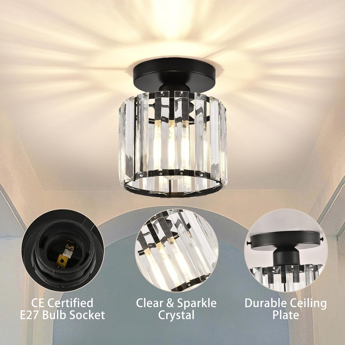 Moderne Kristall-Deckenleuchte - CrystalGlow