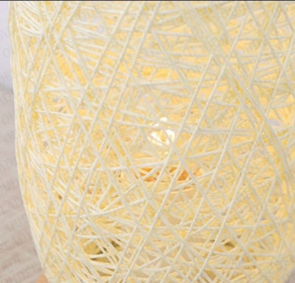 Rattan-Holz-Tischlampe