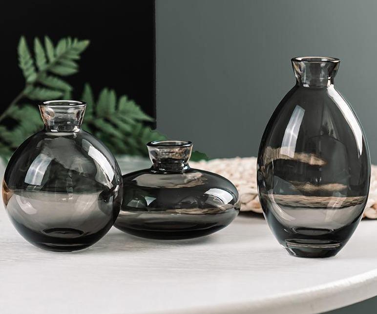 TrioVase Glas Vasen Set Stilvolles Design Perfekte Dekoration Erhältlich in verschiedenen Farben