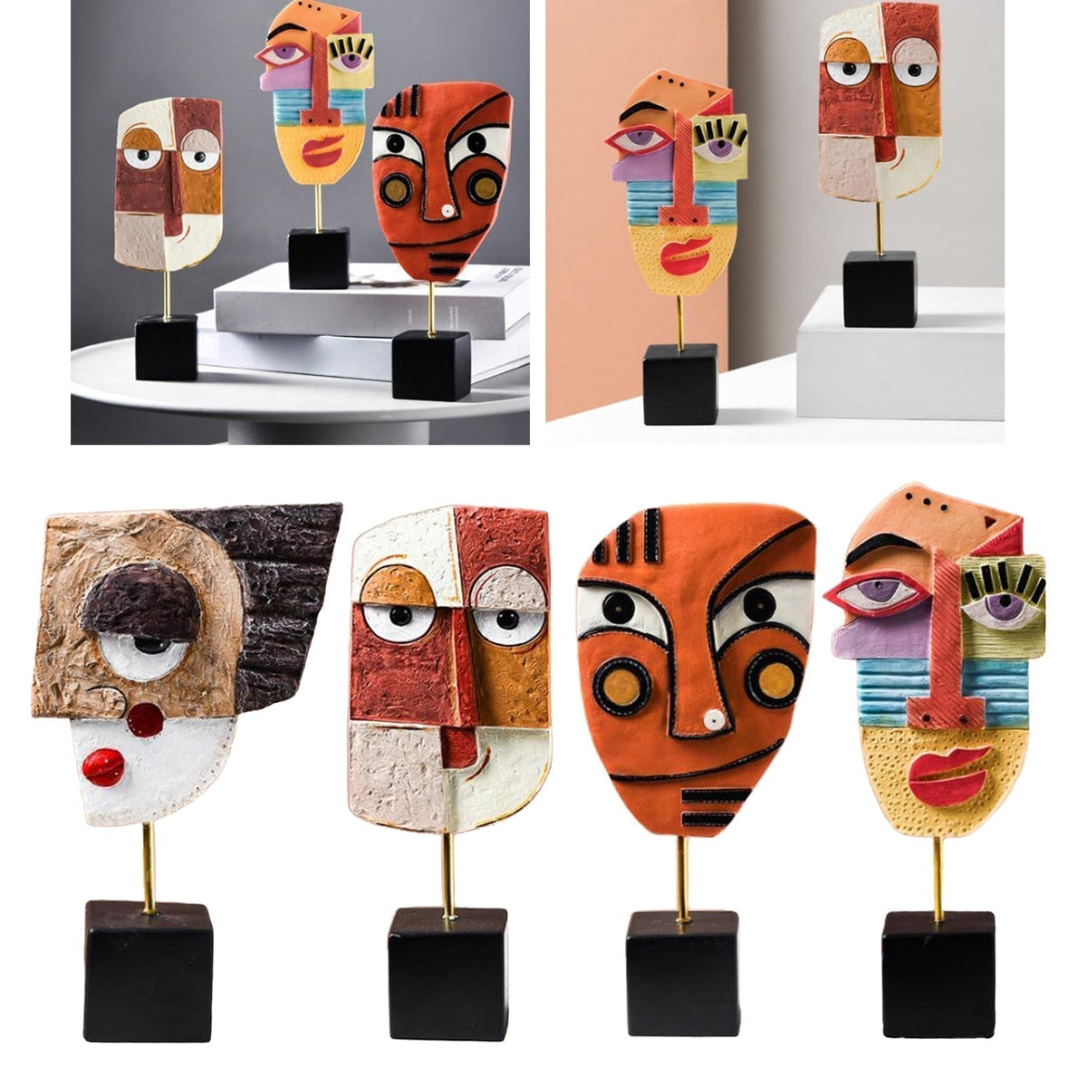 Abstrakte Pop-Art-Gesichtshaus-Skulptur