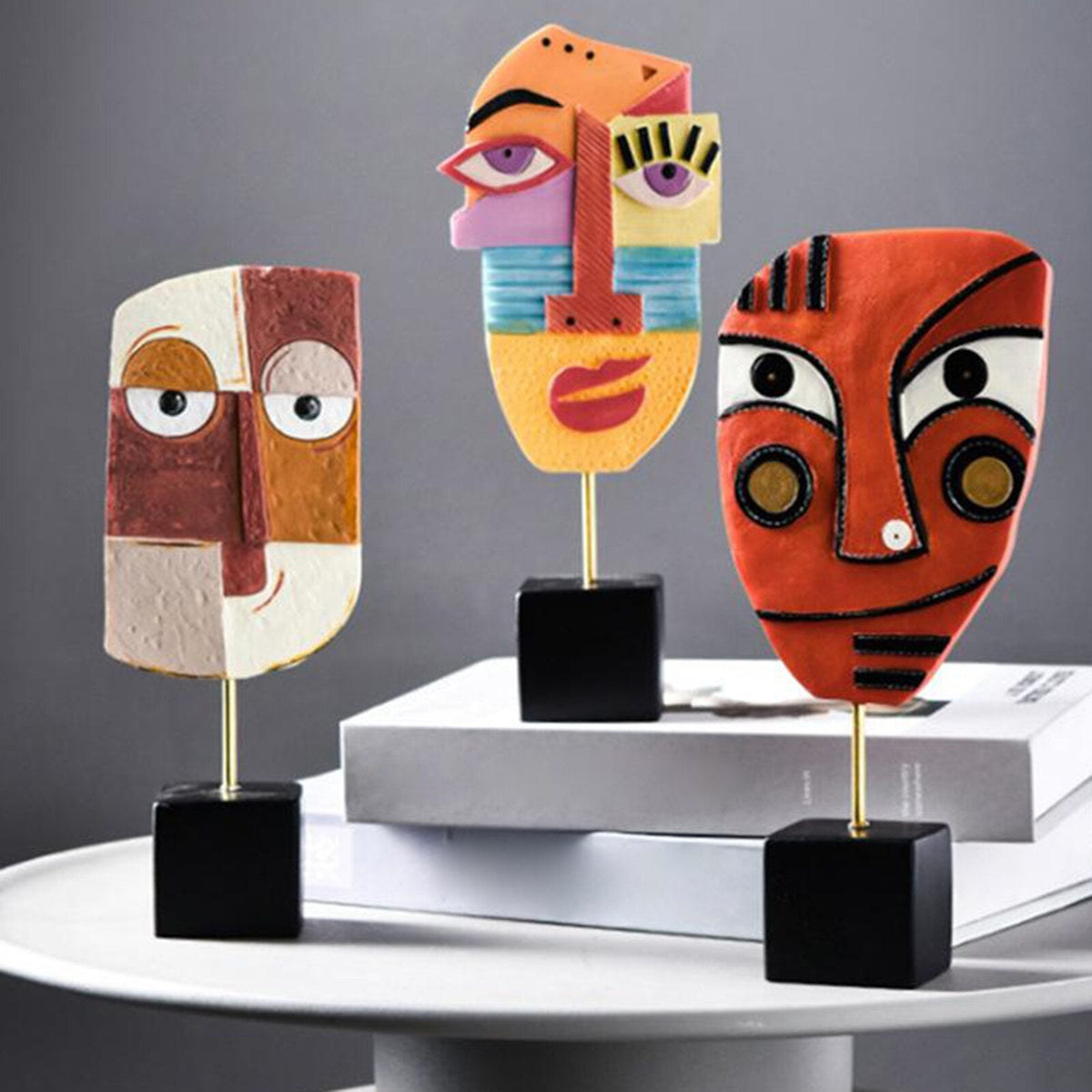 Abstrakte Pop-Art-Gesichtshaus-Skulptur
