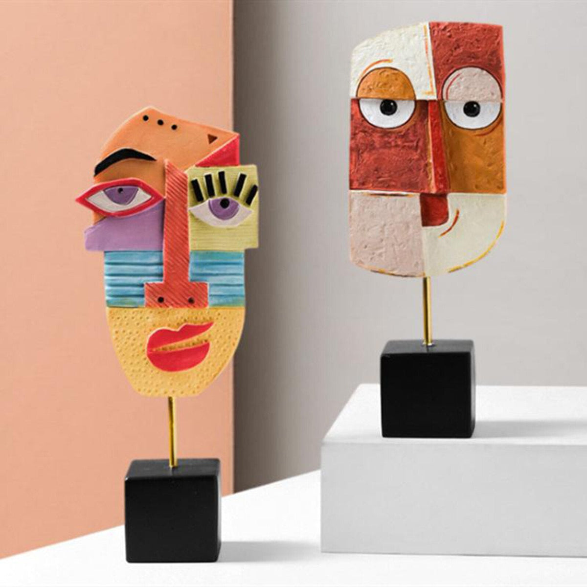 Abstrakte Pop-Art-Gesichtshaus-Skulptur