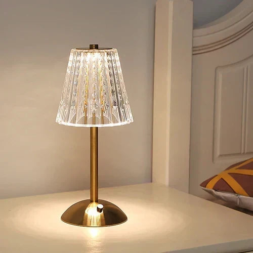 Goldene Kristall Tischlampe