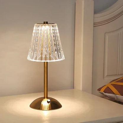 Goldene Kristall Tischlampe
