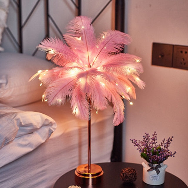Federpalme Kreative Tischlampe