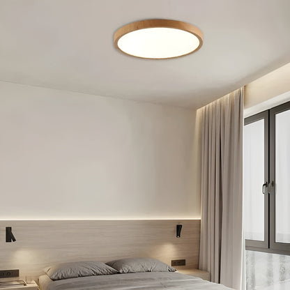GrainGlow Light - Moderne Ultra-Dünne Holzdeckenlampe