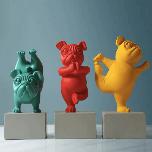 Harz Abstrakt Yoga Bulldog Figurine