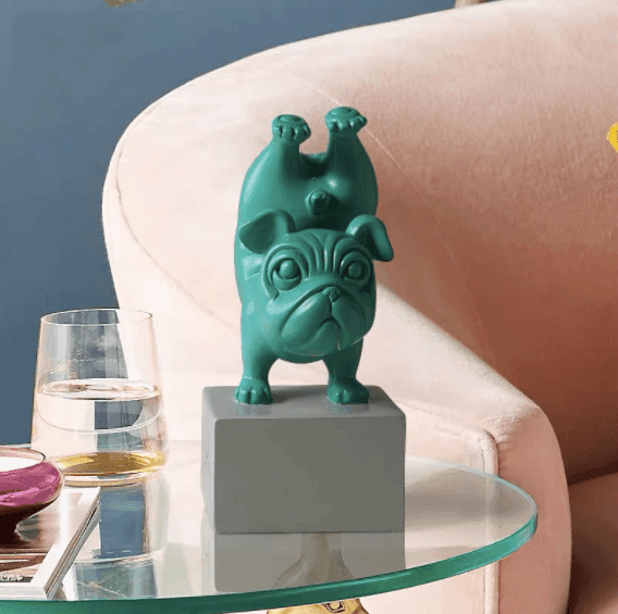 Harz Abstrakt Yoga Bulldog Figurine