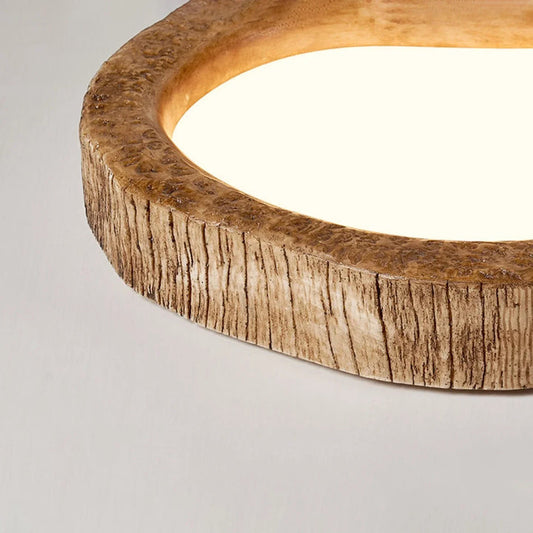 Rustikale LED-Deckenleuchte mit Holzoptik - Auralog