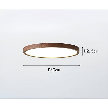 GrainGlow Light - Moderne Ultra-Dünne Holzdeckenlampe