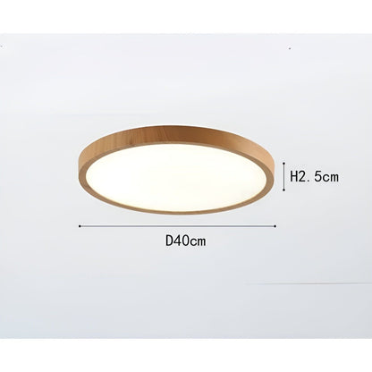 GrainGlow Light - Moderne Ultra-Dünne Holzdeckenlampe
