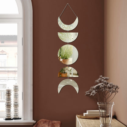 Heim Zeile | Mondphasen Spiegel Wandbehang