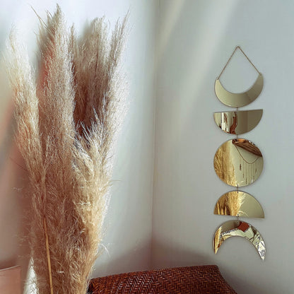 Heim Zeile | Mondphasen Spiegel Wandbehang