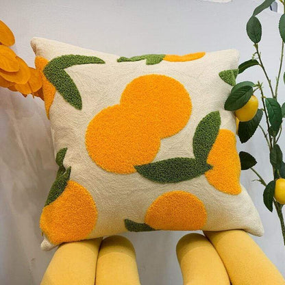 Orange gesticktes dekoratives Kissen