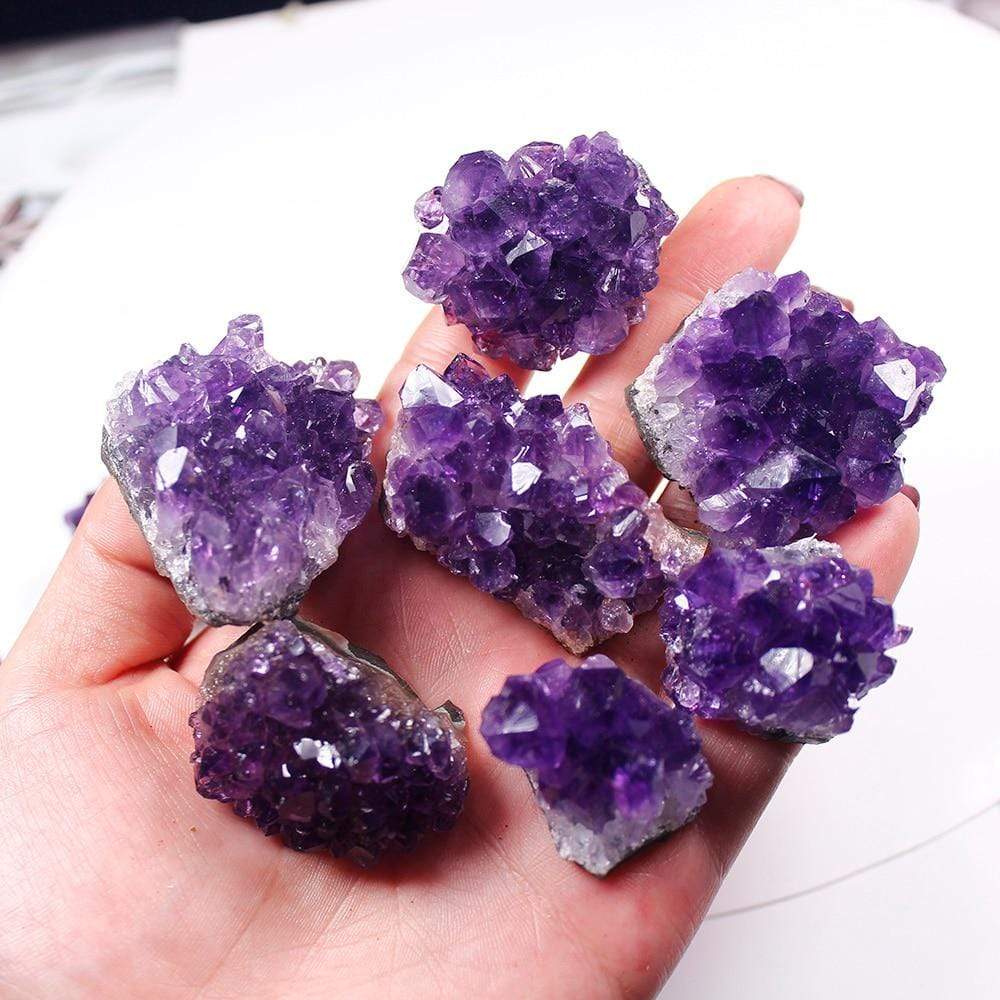 Roh-Amethyst-Quarz-Kristall-Cluster