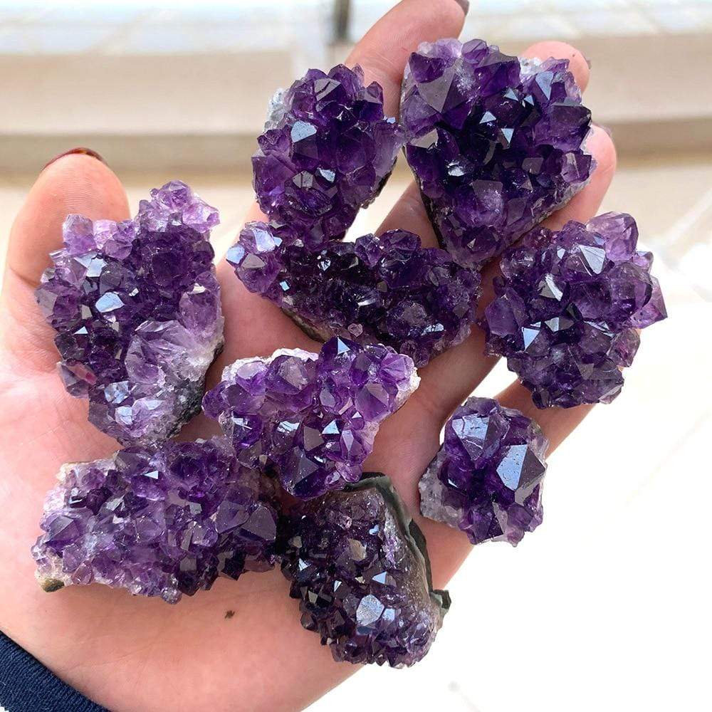 Roh-Amethyst-Quarz-Kristall-Cluster
